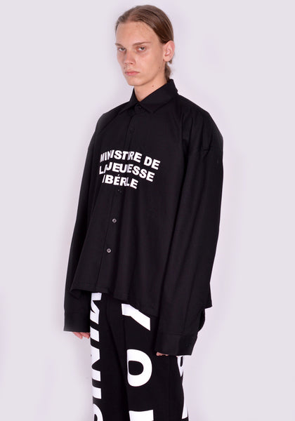 LIBERAL YOUTH MINISTRY LYM04B001 MINISTERE PRINT SHIRT BLACK FW23 | DOSHABURI Online Shop