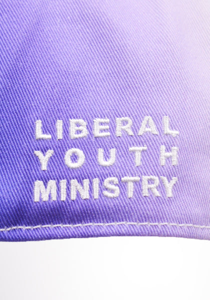 LIBERAL YOUTH MINISTRY LOGO EMBROIDERED BASEBALL CAP PURPLE/WHITE SS23 