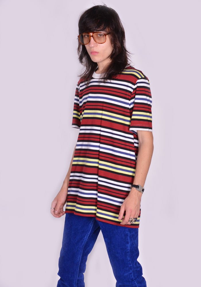 マルニ通販|MARNI STRIPE T-SHIRT BURGUNDY/YELLOW/BLACK FW23 マルニ通販|MARNI STRIPE T-SHIRT BURGUNDY/YELLOW/BLACK FW23