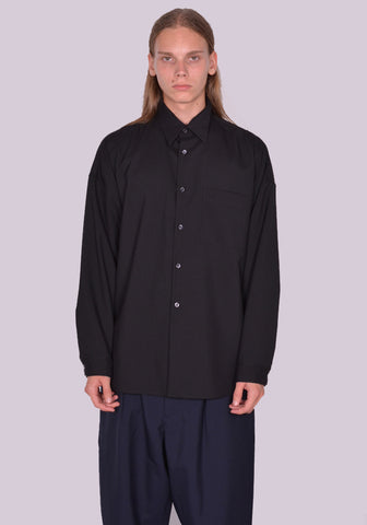 MARNI CUMU0061A1 WOOL LONG SLEEVE SHIRT BLACK  (New Season FW23)