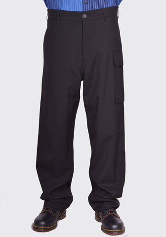 MARNI PUMU0095U1 TROPICAL WOOL TROUSERS WITH UTILITY POCKET BLACK SS24 | DOSHABURI Online Shop