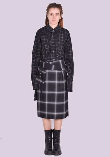 MARINA YEE DECONSTRUCTED DRESS SKIRT BLACK/WHITE FW23 | DOSHABURI Shop