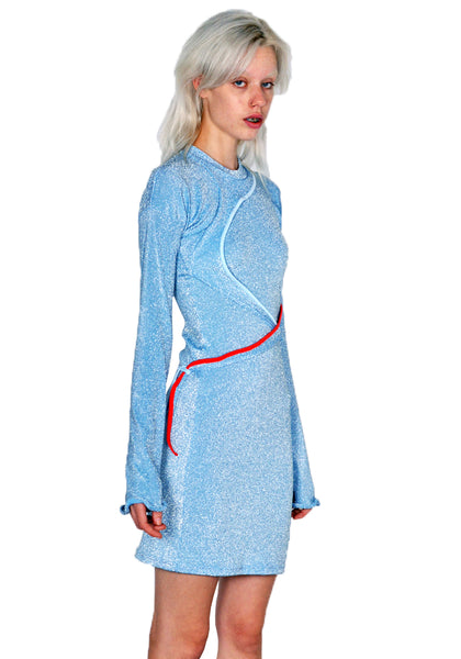 OTTOLINGER 0407301 LUREX DRESS ICE BLUE FW23 | DOSHABURI Online Shop