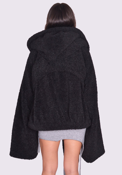 OTTOLINGER 1230703921 WRAP TEDDY SHORT COAT BLACK