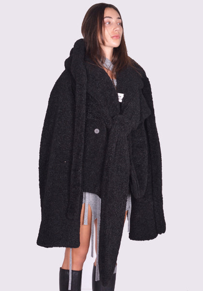 OTTOLINGER 1230703921 WRAP TEDDY SHORT COAT BLACK