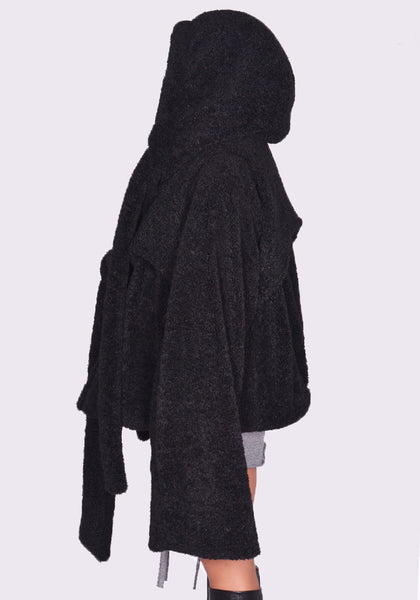 OTTOLINGER 1230703921 WRAP TEDDY SHORT COAT BLACK