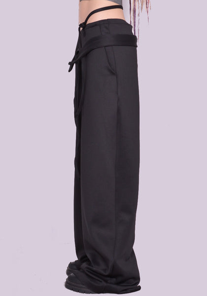 OTTOLINGER 2302410 DOUBLE WAISTBAND SUIT TROUSERS BLACK SS24 | DOSHABURI Online Shop
