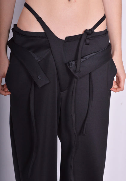 OTTOLINGER 2302410 DOUBLE WAISTBAND SUIT TROUSERS BLACK SS24 | DOSHABURI Online Shop
