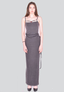 OTTOLINGER 0407901 KNITTED CHARMED RIP MAXI DRESS WASHED BLACK SS24 | DOSHABURI Online Shop