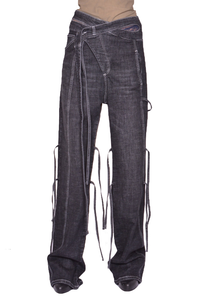 OTTOLINGER 117-202617-01 STRAPPY SIGNATURE WRAP JEANS BLACK (New Season SS25)