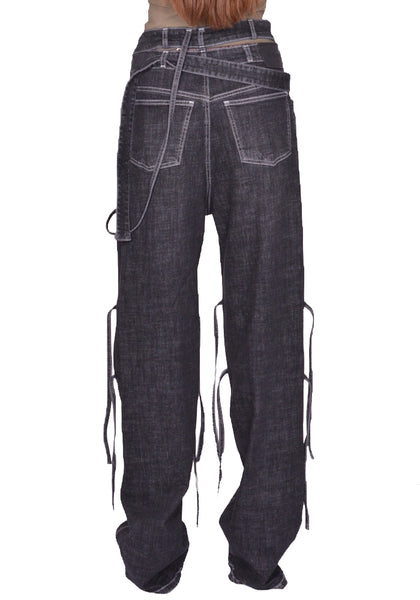 OTTOLINGER 117-202617-01 STRAPPY SIGNATURE WRAP JEANS BLACK (New Season SS25)