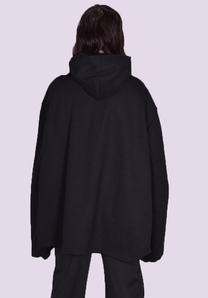 RANDOM IDENTITIES JS-28-22 Hoodie CUTOUT SWEAT HOODIE BLACK SS23 | DOSHABURI Online Shop