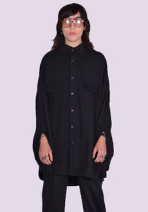 RANDOM IDENTITIES JS-10-22 SWEAT OVERSHIRT BLACK SS23 | DOSHABURI Online Shop