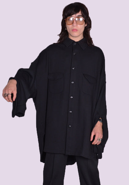 RANDOM IDENTITIES JS-10-22 SWEAT OVERSHIRT BLACK SS23 | DOSHABURI Online Shop