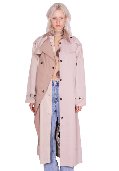 ROKH R8CA69 VM 43 LONG TRENCH COAT 43 MULTI-BEIGE FW23 | DOSHABURI Online Shop