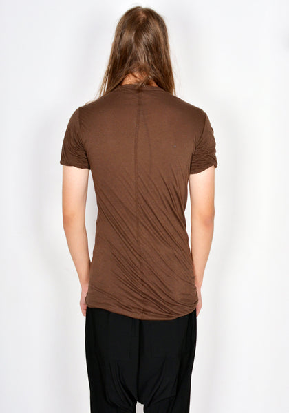 RICK OWENS DOUBLE  LAYERED T-SHIRT BROWN FW23 | DOSHABURI Online Shop