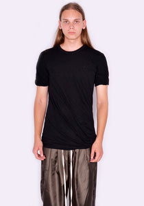 RICK OWENS MEN RU02C7256 UC 09 DOUBLE LAYERED T-SHIRT BLACK FW23 | DOSHABURI Online Shop