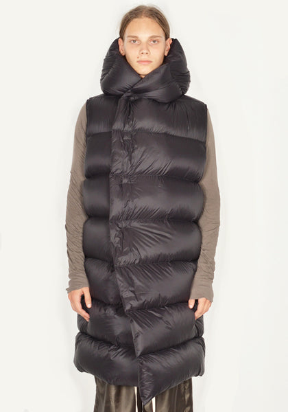 RICK OWENS MEN RU02C7999 NPD3 SLEEVELESS LINER COAT BLACK FW23 | DOSHABURI Online Shop