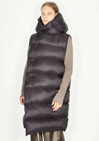 RICK OWENS MEN RU02C7999 NPD3 SLEEVELESS LINER COAT BLACK FW23 | DOSHABURI Online Shop