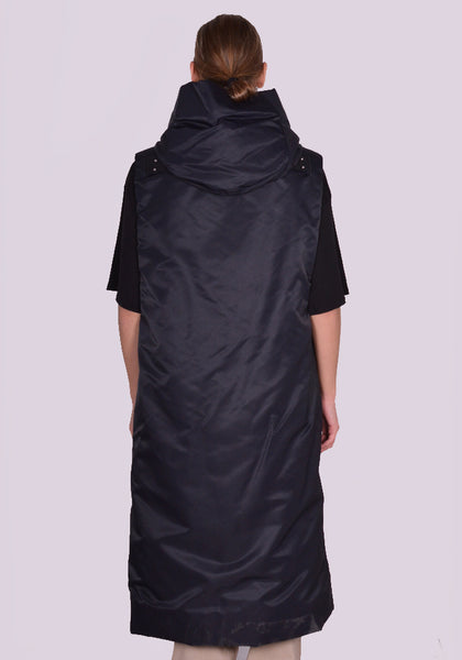 RICK OWENS MEN HOODED LINER COAT BLACK FW23 | DOSHABURI Online Shop