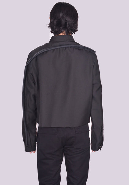 RICK OWENS MEN RR02D6743 090409 TOUR ALICE JACKET BLACK/BROWN