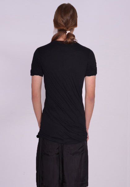 RICK OWENS MEN RU01D3256 UC DOUBLE LAYERED T-SHIRT BLACK SS24 | DOSHABURI Online Shop