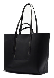 RICK OWENS MEN RA01D0462 LGE 09 LEATHER BAG-SHOPPER BLACK SS24 | DOSHABURI Online Shop