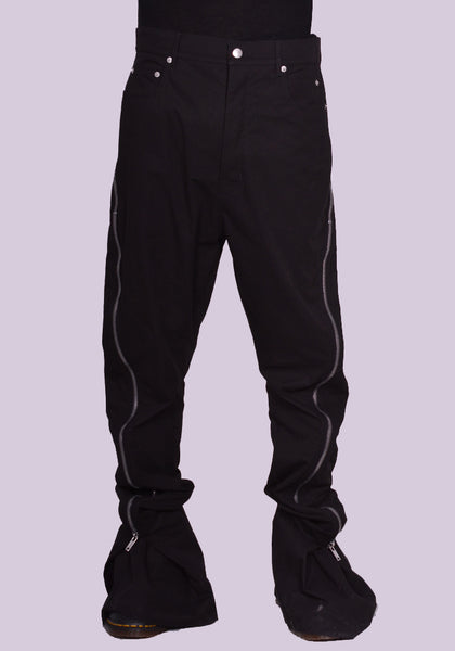 RICK OWENS MEN RU01D3343 P BOLAN BANANA TROUSERS BLACK SS24 | DOSHABURI Online Shop