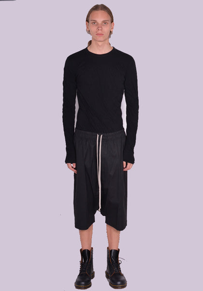 RICK OWENS MEN RU01D3384 TE RICK'S PODS SHORTS BLACK SS24 | DOSHABURI Ooline Shop