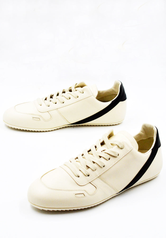 RICK OWENS MEN RU02E1889 LCO MINIMAL SNEAKERS MILK/BLACK/MILK (New Season FW25)