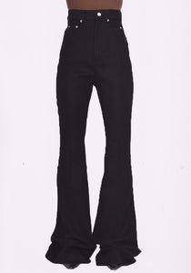 RICK OWENS WOMEN RO02C1329 WN BOLAN BOOTCUTPANTS BLACK FW23 | DOSHABURI Online Shop