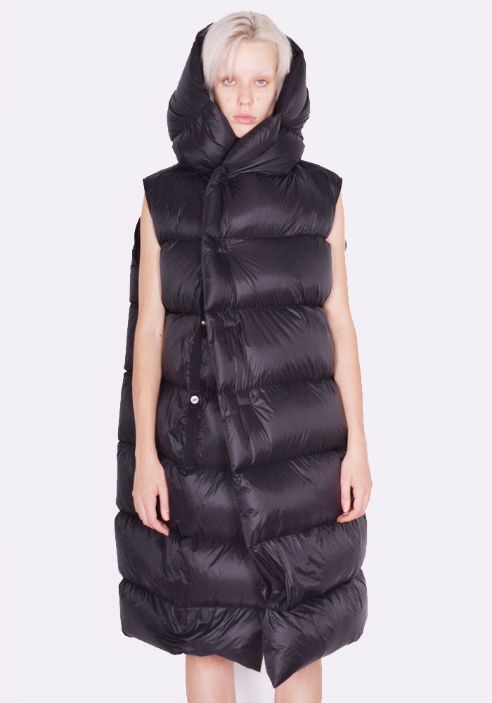 RICK OWENS WOMEN RP02C1914 NPD3 HOODED LINER COAT BLACK FW23 | DOSHABURI Online Shop