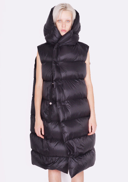 RICK OWENS WOMEN RP02C1914 NPD3 HOODED LINER COAT BLACK FW23 | DOSHABURI Online Shop