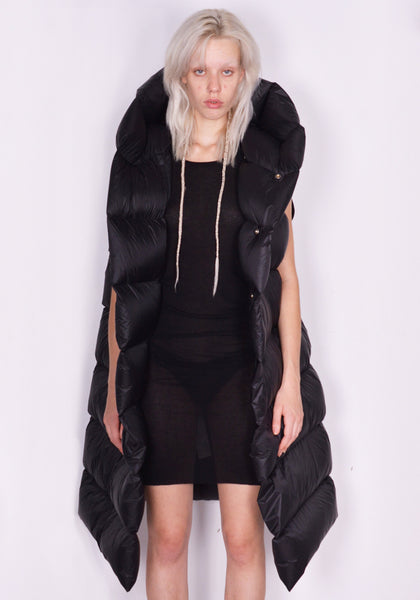 RICK OWENS WOMEN RP02C1914 NPD3 HOODED LINER COAT BLACK FW23 | DOSHABURI Online Shop