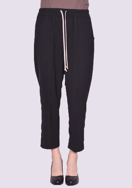 RICK OWENS WOMEN RP01C5303 WL 09 DRAWSTRING ASTAIRES PANTS BLACK SS23 | DOSHABURI Online Shop