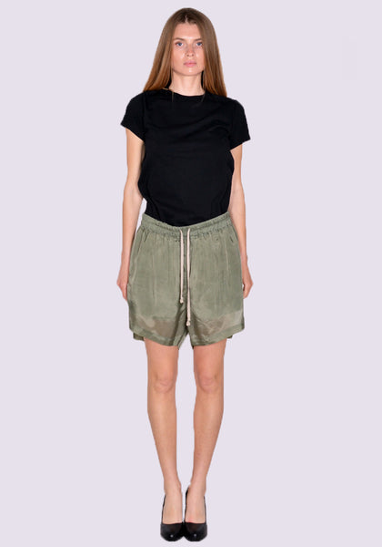 RICK OWENS WOMEN RO01C5375 J 55 BOXER SHORTS MOSS SS23 | DOSHABURI Online Shop