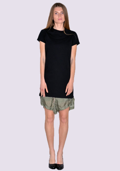 RICK OWENS WOMEN RP01C5203 JA 09 LEVEL T-SHIRT BLACK SS23 | DOSHABURI Online Shop