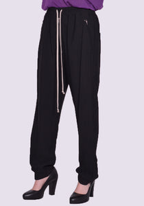 RICK OWENS WOMEN RP01C5313 Y TRACK PANTS BLACK SS23 | DOSHABURI Online Shop