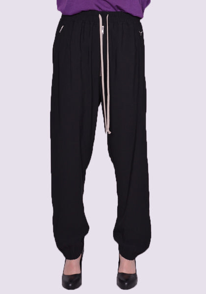 RICK OWENS WOMEN RP01C5313 Y TRACK PANTS BLACK SS23 | DOSHABURI Online Shop