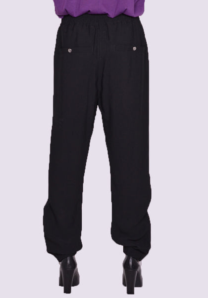 RICK OWENS WOMEN RP01C5313 Y TRACK PANTS BLACK SS23 | DOSHABURI Online Shop