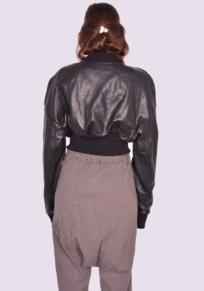 リックオウエンス通販｜ CROPPED FLIGHT JACKET BLACK FW24