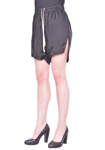 RICK OWENS WOMEN RP01D2351 J BOXER SHORTS BLACK SS24 | DOSHABURI Online Shop