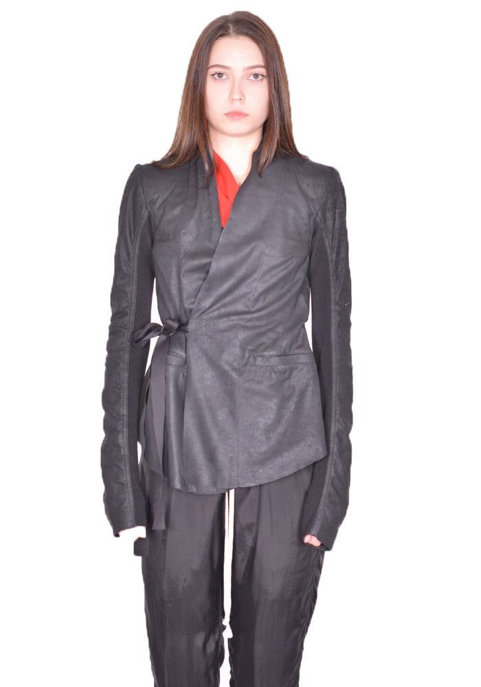 RICK OWENS WOMEN ハリウッド レザージャケット BLACK SS24