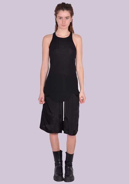 RICK OWENS WOMEN RP01D2101 MR 09 BASIC RIB TANKTOP BLACK SS24 | DOSHABURI Online Shop