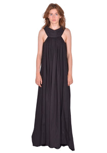 RICK OWENS WOMEN CHALICE GOWN DRESS BLACK SS25 | DOSHABURI Shop