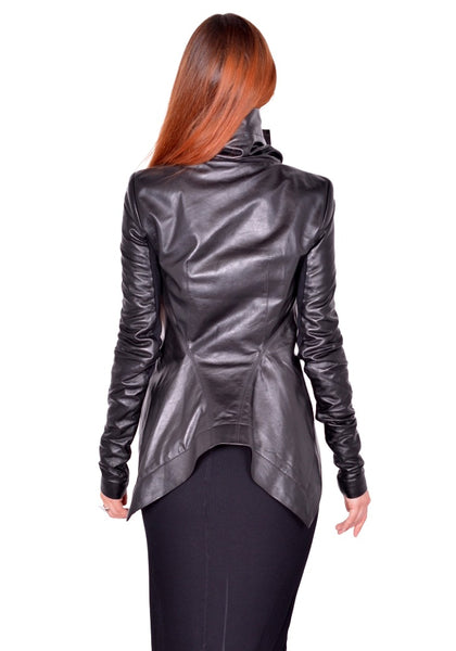 RICK OWENS WOMEN RP02F5743 LBY 09 NASKA BIKER JACKET BLACK (New Season FW26)