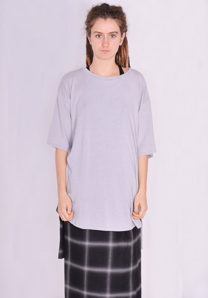 YUIKI SHIMOJI OVERSIZE T-SHIRT LIGHT GREY | DOSHABURI Online Shop