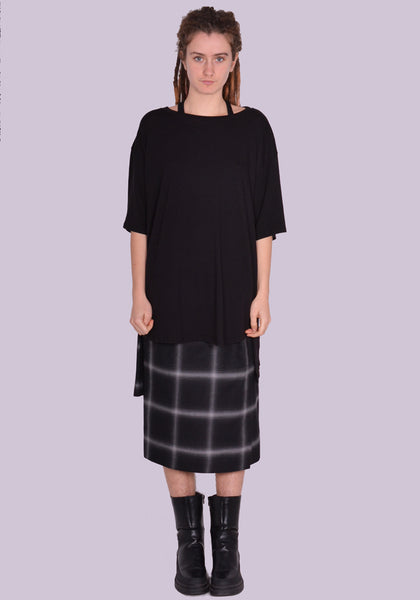 YUIKI SHIMOJI OVERSIZE T-SHIRT BLACK | DOSHABURI Online Shop