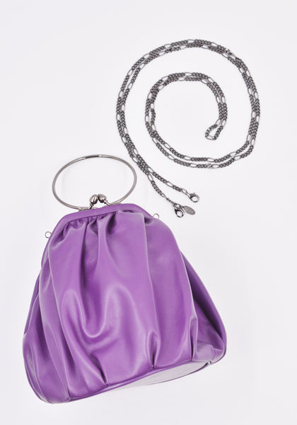 YOHJI YAMAMOTO DISCORD DZ-A93-707 DRAPE CLASP POUCH PURPLE | DOSHABURI Online Shop