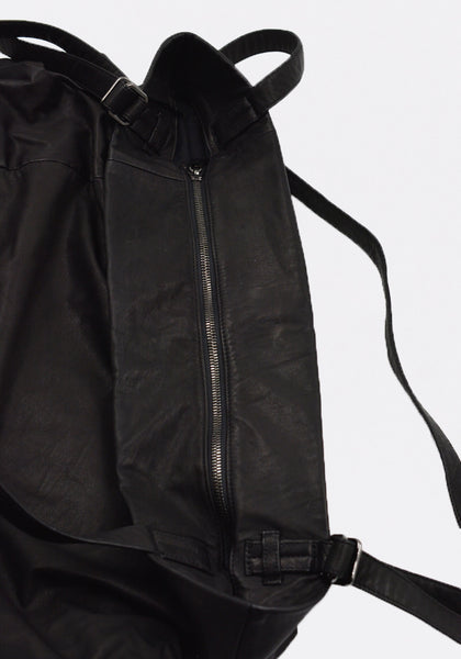 YOHJI YAMAMOTO DISCORD DA-I72-798 UNEVENNISS LEATHER TOTE BAG BLACK SS24 | DOSHABURI Online Shop